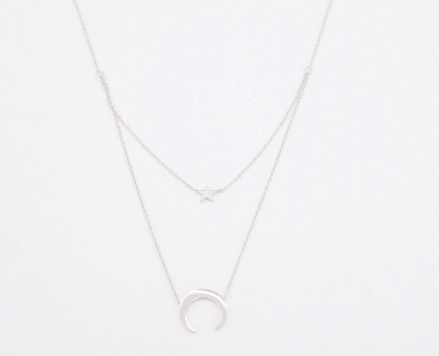Colgante doble silver night